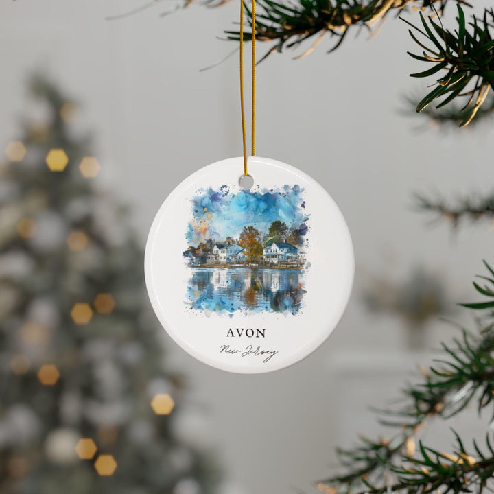 Avon NJ Ornament: Unique Avon Souvenir, Jersey Shore Xmas Decor, and Authentic Avon New Jersey Gift