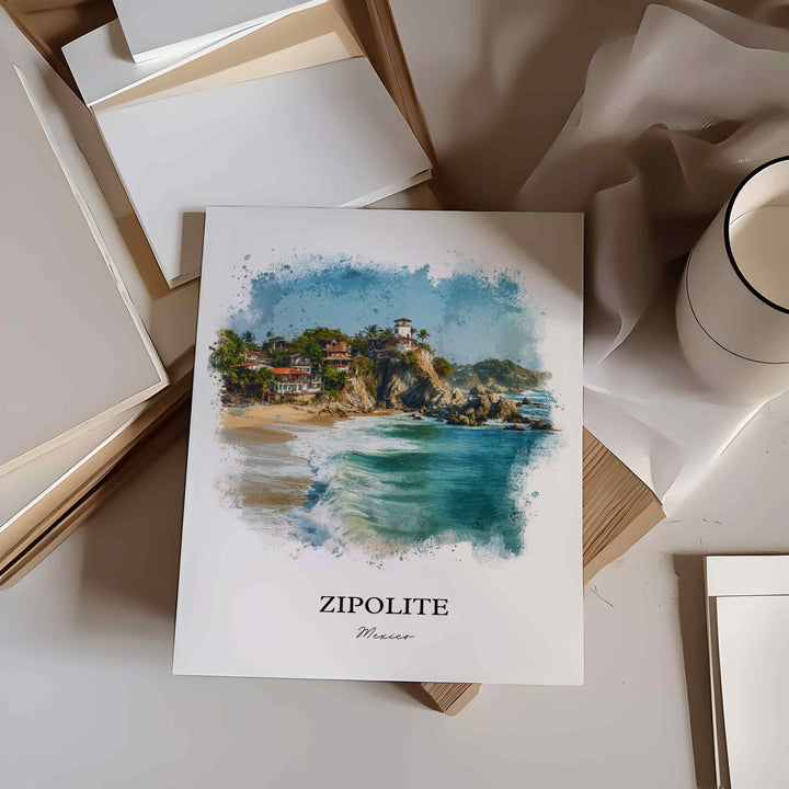 Zipolite, Oaxaca Mexico – Watercolor Art Print