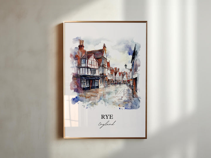 Rye England Wall Art, Rye Print, East Sussex Watercolor, Rye England Gift, Travel Print, Travel Poster, Housewarming Gift