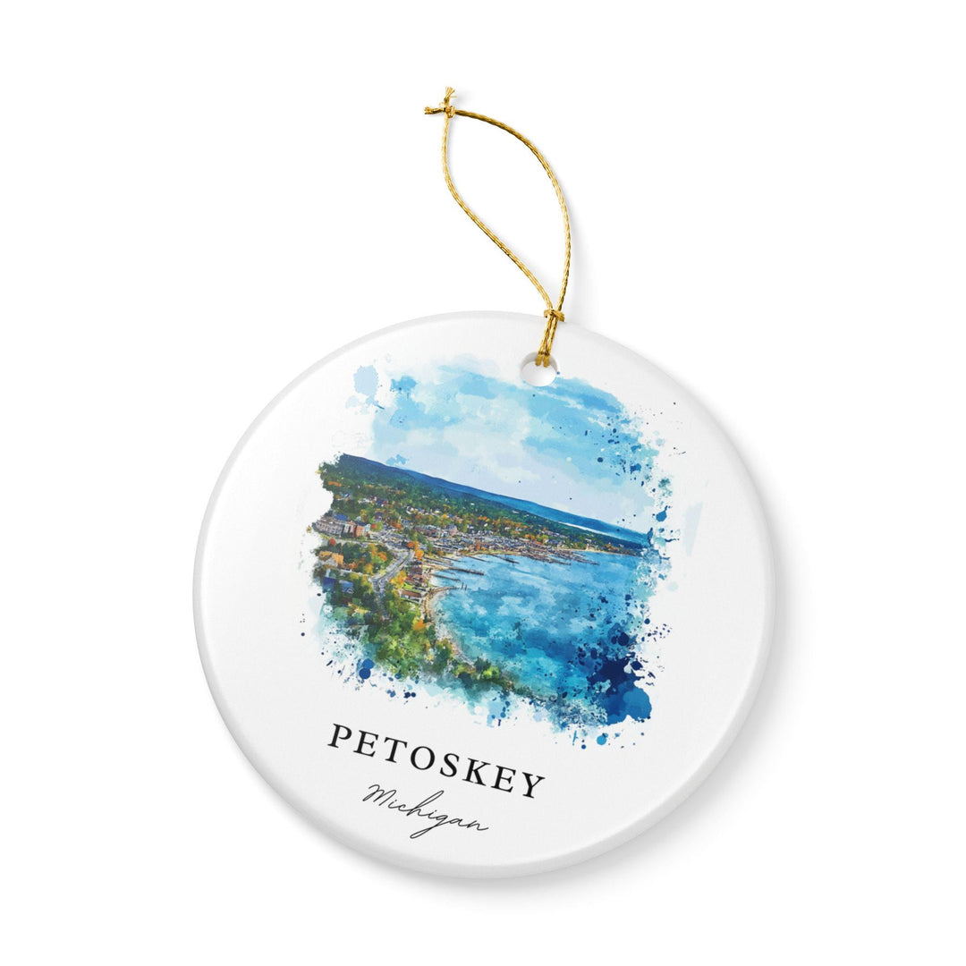 Petoskey Michigan Ornament: Unique Petoskey Souvenir, Petoskey Xmas Decor, and Authentic Petoskey MI Gift