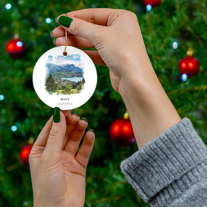 Rigi Switzerland Ornament: Unique Rigi Souvenir, Rigi Swizterland Xmas Decor, and Authentic Lucerne Christmas Gift