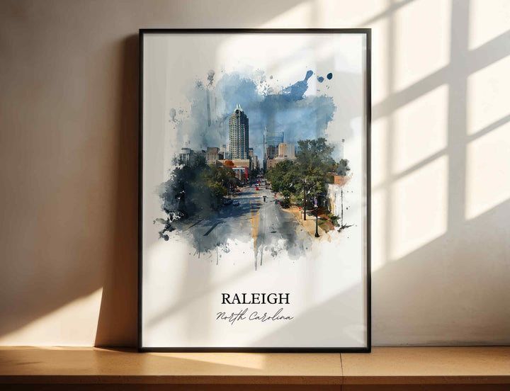 Raleigh, North Carolina – Watercolor Art Print