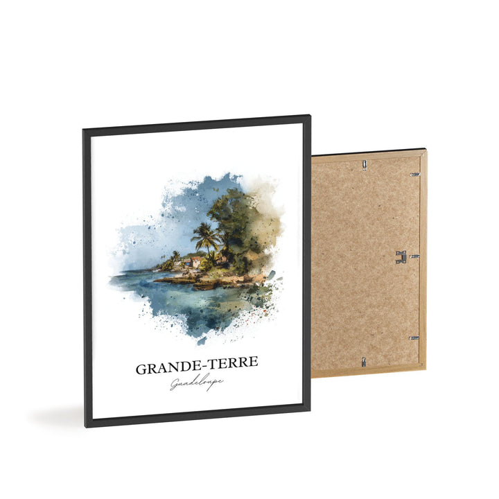 Grande-Terre Wall Art, Guadeloupe Print, Guadeloupe Watercolor Art, Guadeloupe Gift, Guadeloupe Print, Travel Poster, Housewarming Gift