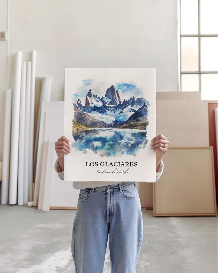 Los Glaciares National Park Art, Austral Andes Print, Argentina Artwork, Los Glaciares Park, Travel Print, Travel Poster, Housewarming Gift