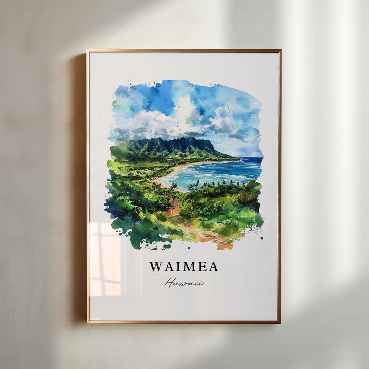 Waimea Hawaii Wall Art, Waimea Print, Waimea Hawaii Watercolor Art, Waimea Gift, Kohala Coast