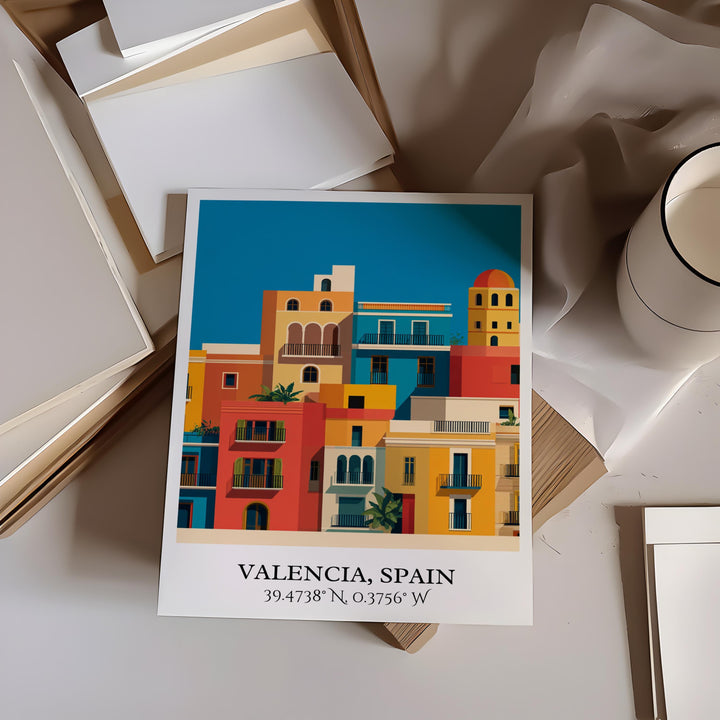 Valencia Spain Art, Valencia Retro Travel Art, Valencia Spain Home Decor, Spain Gift, Spain Travel Art, Travel Prints, Housewarming Gift