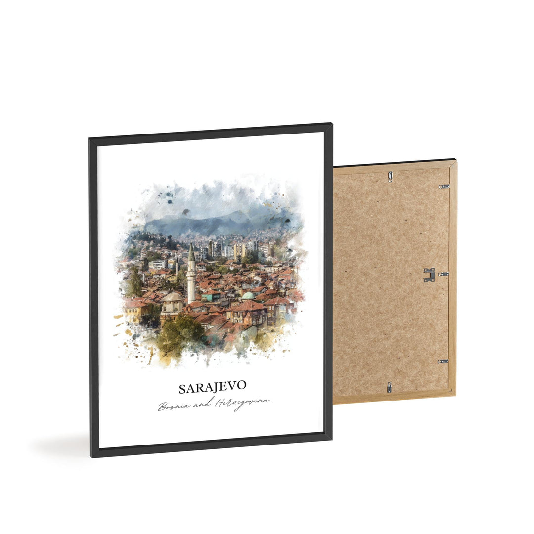 Sarajevo, Bosnia & Herzegovina – Watercolor Art Print