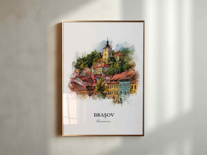 Brasov, Romania – Watercolor Art Print