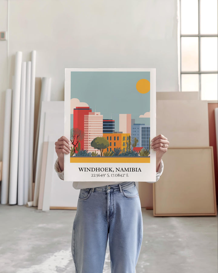 Windhoek Namibia Art, Namibia Retro Travel Art, Namibia Home Decor, Namibia Gift, Namibia Travel Art, Travel Prints, Housewarming Gift