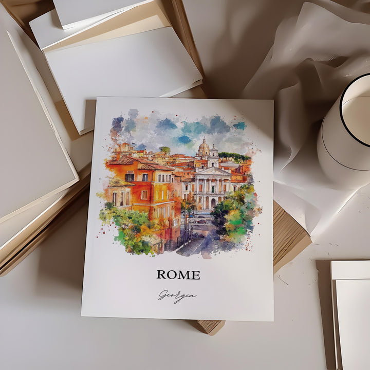 Rome, Georgia, USA – Watercolor Art Print