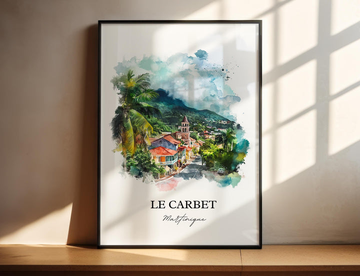 Le Carbet Wall Art, Martinique Print, Martinique Watercolor Art, Le Carbet Gift, Travel Print, Travel Poster, Housewarming Gift