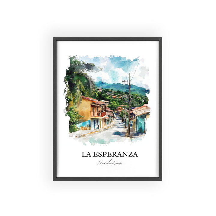 La Esperanza Wall Art, Intibucá Print, Honduras Watercolor Art, La Esperanza Gift, Travel Print, Travel Poster, Housewarming Gift