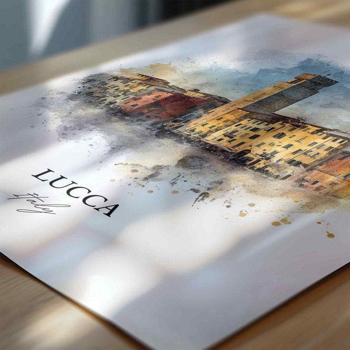 Lucca, Italy – Watercolor Art Print