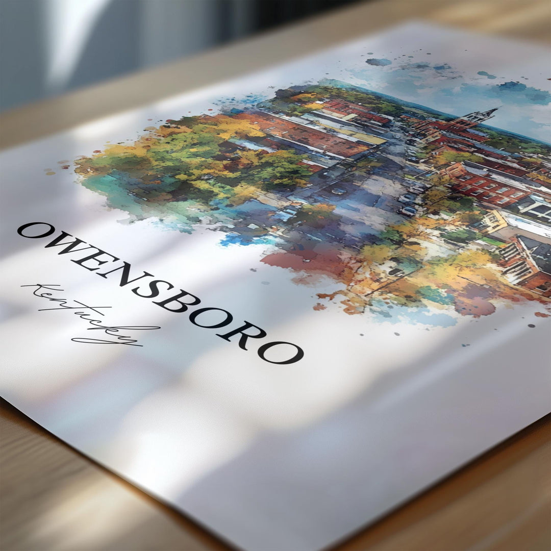 Owensboro, Kentucky, Kentucky – Watercolor Art Print