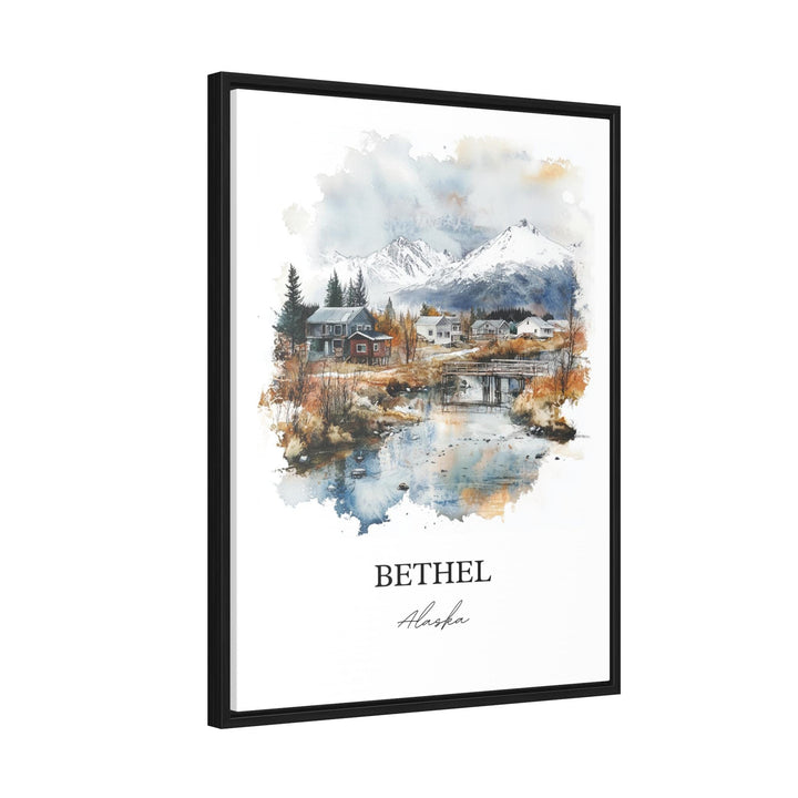 Bethel Alaska Wall Art, Kuskokwim River Print, Bethel Alaska Watercolor Art, Bethel AK Gift, Travel Print, Travel Poster, Housewarming Gift