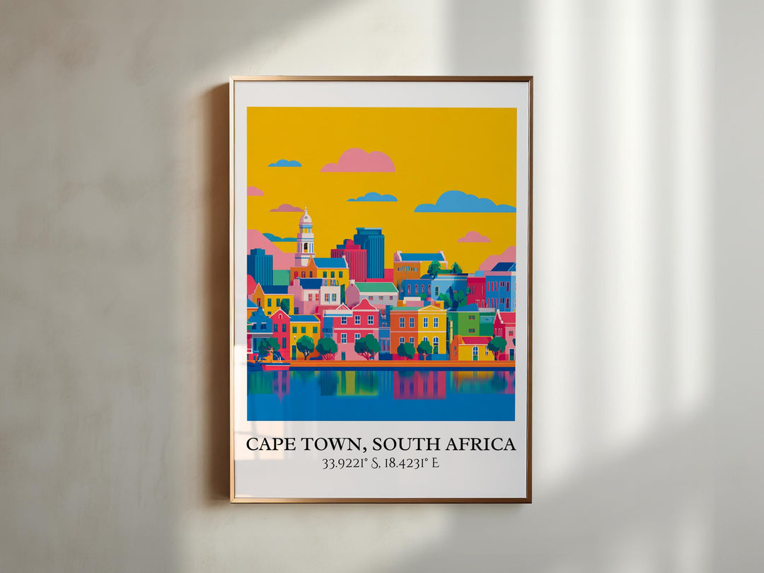 Cape Town Art, Cape Town Retro Travel Art, Cape Town Home Decor, Cape Town Gift, South Africa Travel Art, Travel Prints, Housewarming Gift