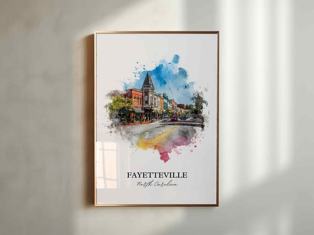 Fayetteville, North Carolina – Watercolor Art Print