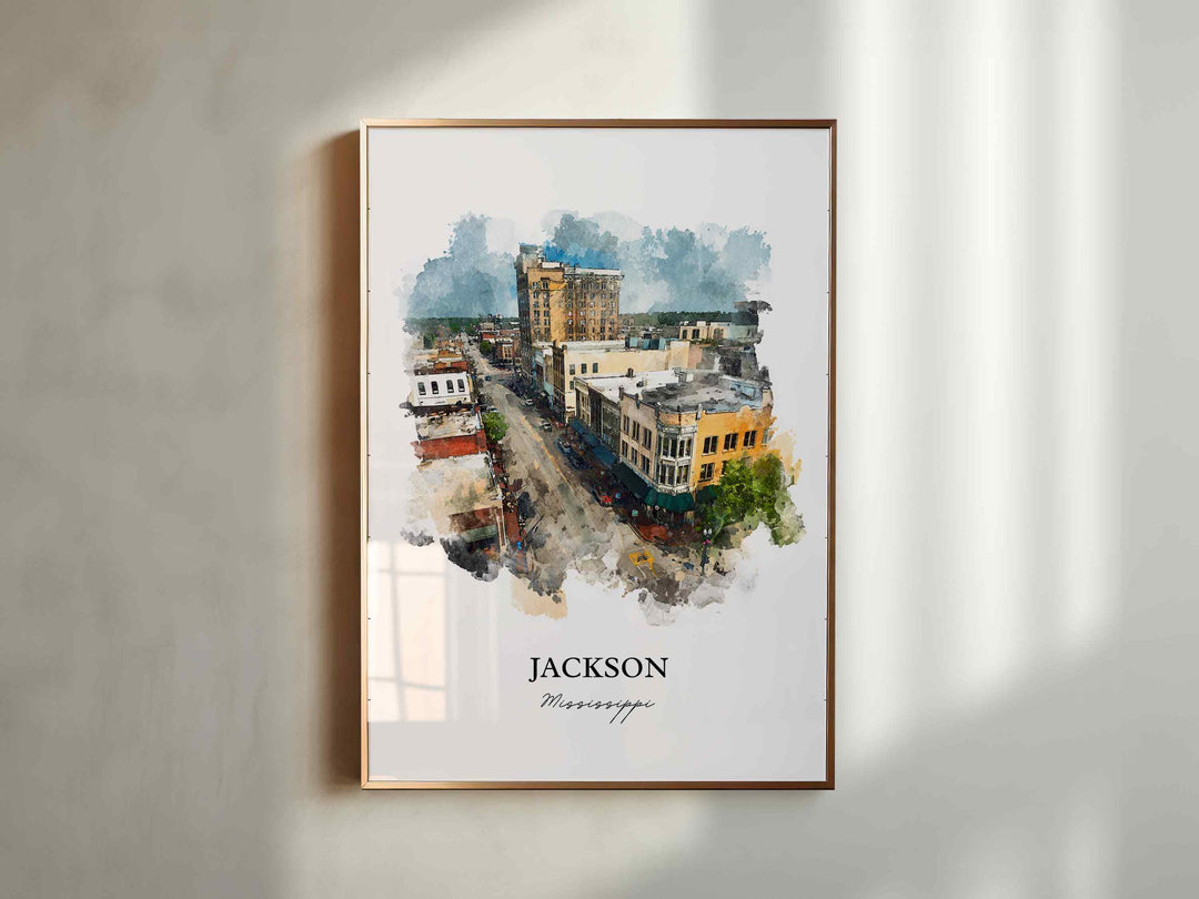 Jackson, Mississippi – Watercolor Art Print