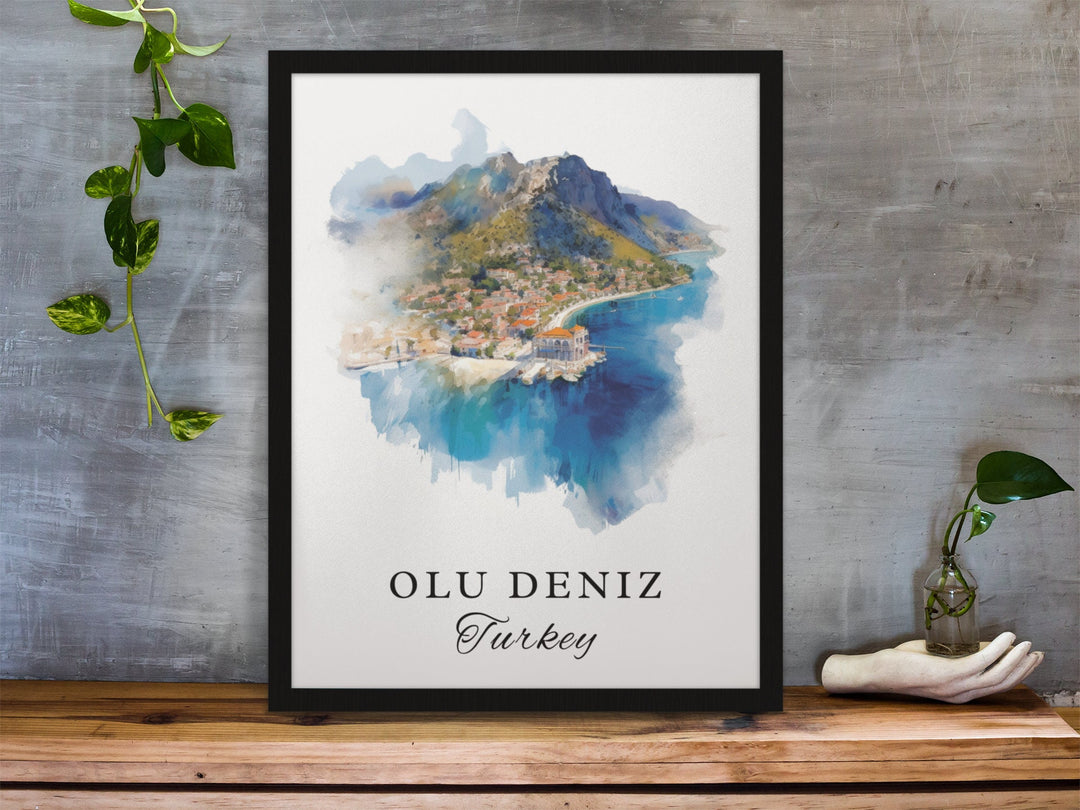 Olu Deniz Turkey wall art - Turkey, Olu Deniz poster, Ölüdeniz Wedding gift, Birthday present, Custom Text, Personalised Gift