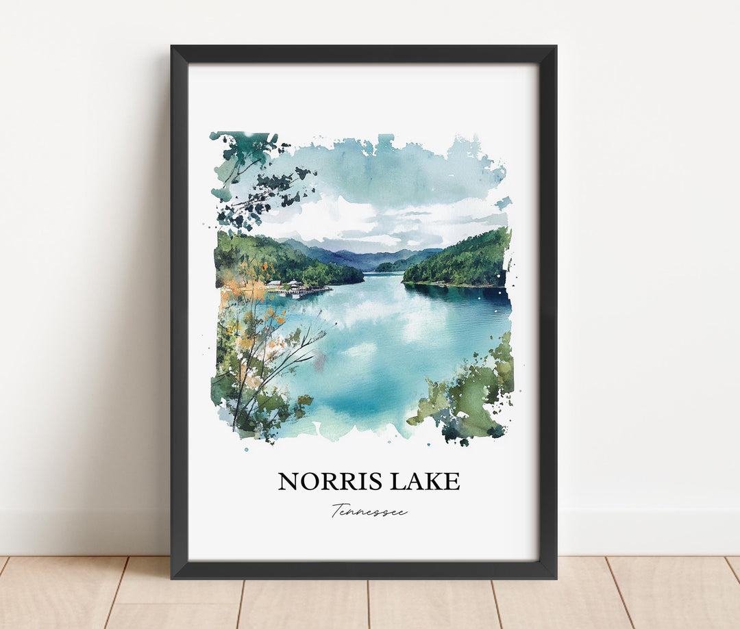 Norris Lake, Tennessee, USA – Watercolor Art Print