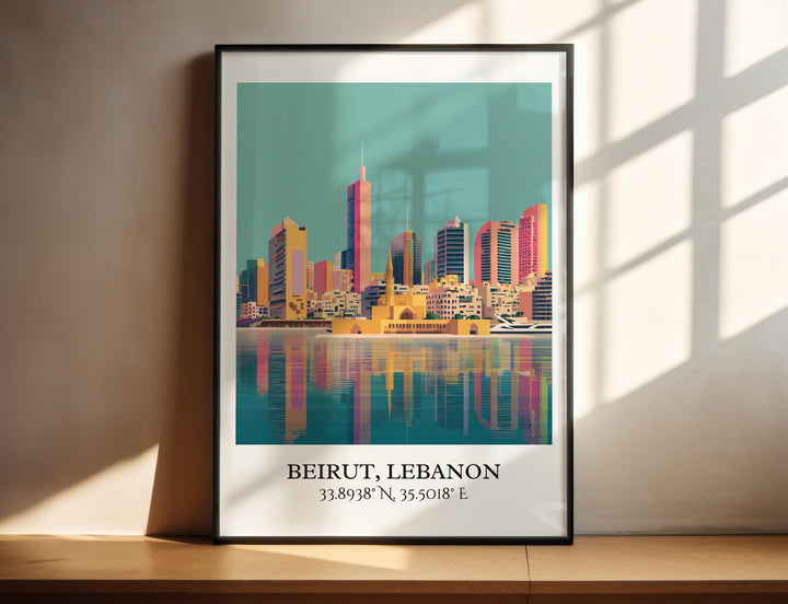 Beirut Lebanon Art, Beirut Retro Travel Art, Beirut Home Decor, Beirut Gift, Lebanon Travel Art, Travel Prints, Housewarming Gift
