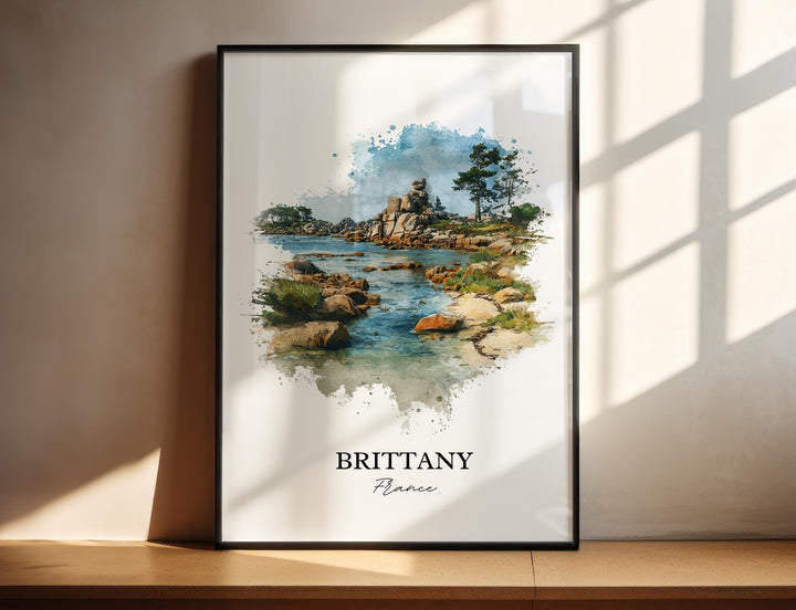 Brittany France Wall Art, Brittany Print, France Watercolor Art, Brittany France Gift, France Travel Print, Travel Poster, Housewarming Gift