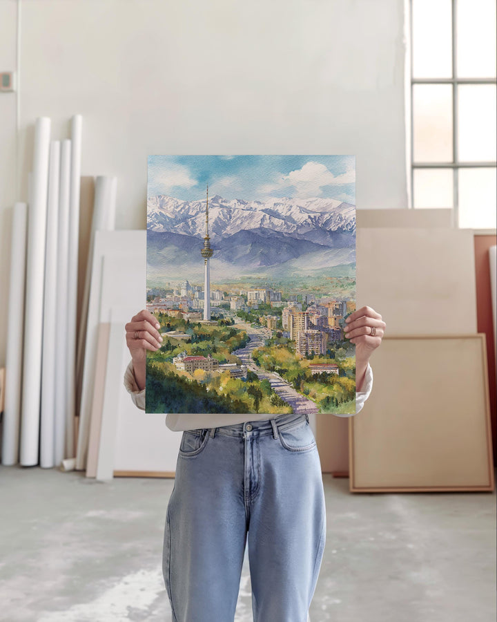 Almaty, Kazakhstan – Watercolor Art Print