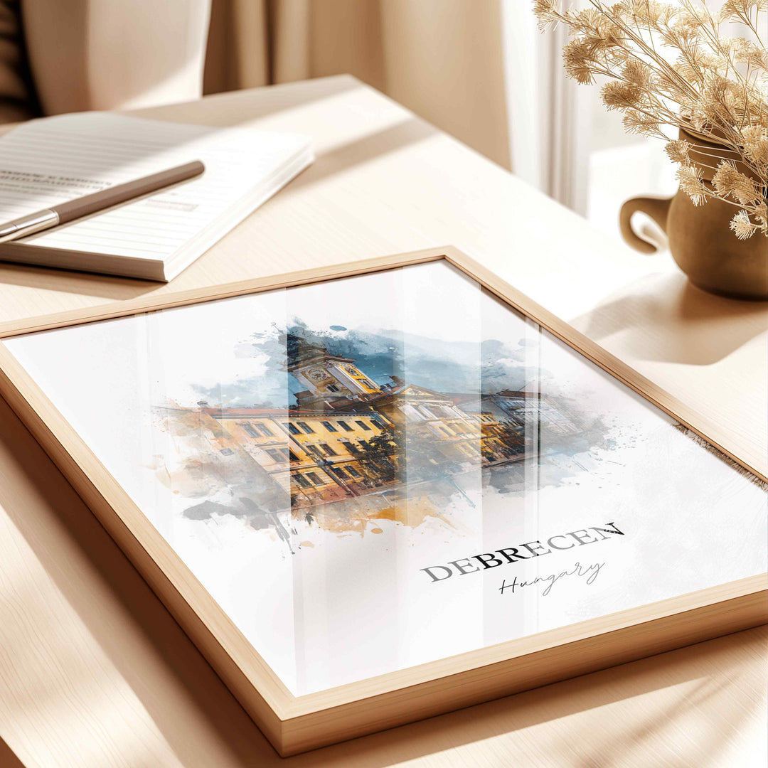 Debrecen, Hungary – Watercolor Art Print