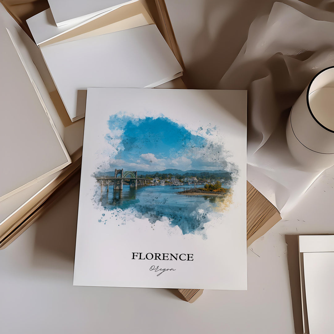 Florence, Oregon – Watercolor Art Print
