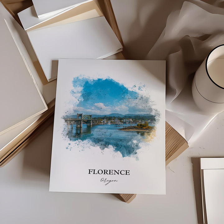 Florence, Oregon – Watercolor Art Print