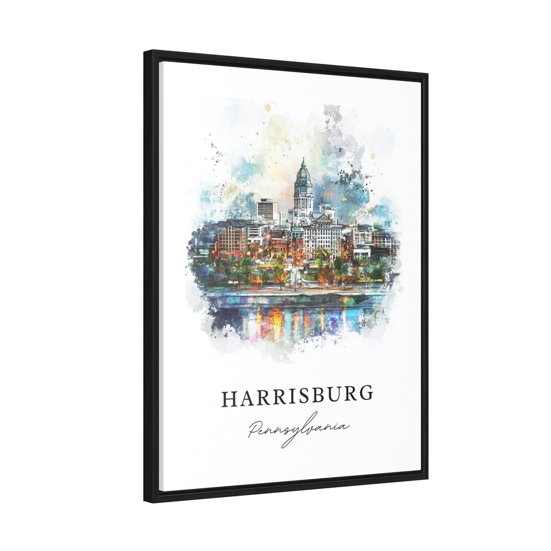 Harrisburg PA Art, Harrisburg Print, Harrisburg Watercolor Art, Harrisburg Pennsylvania Gift, Travel Poster, Housewarming Gift