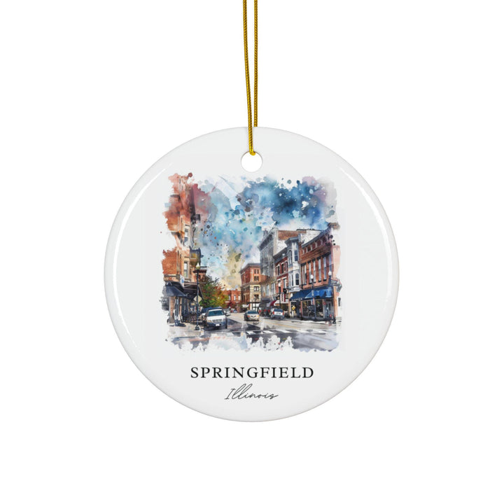 Springfield IL Ornament: Unique Springfield Illinois Souvenir, Illinois Xmas Decor, and Authentic Springfield IL Gift