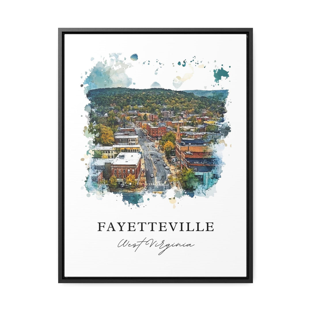Fayetteville WV Wall Art, Fayetteville Print, Fayette County Watercolor Art, Fayette WV Gift,