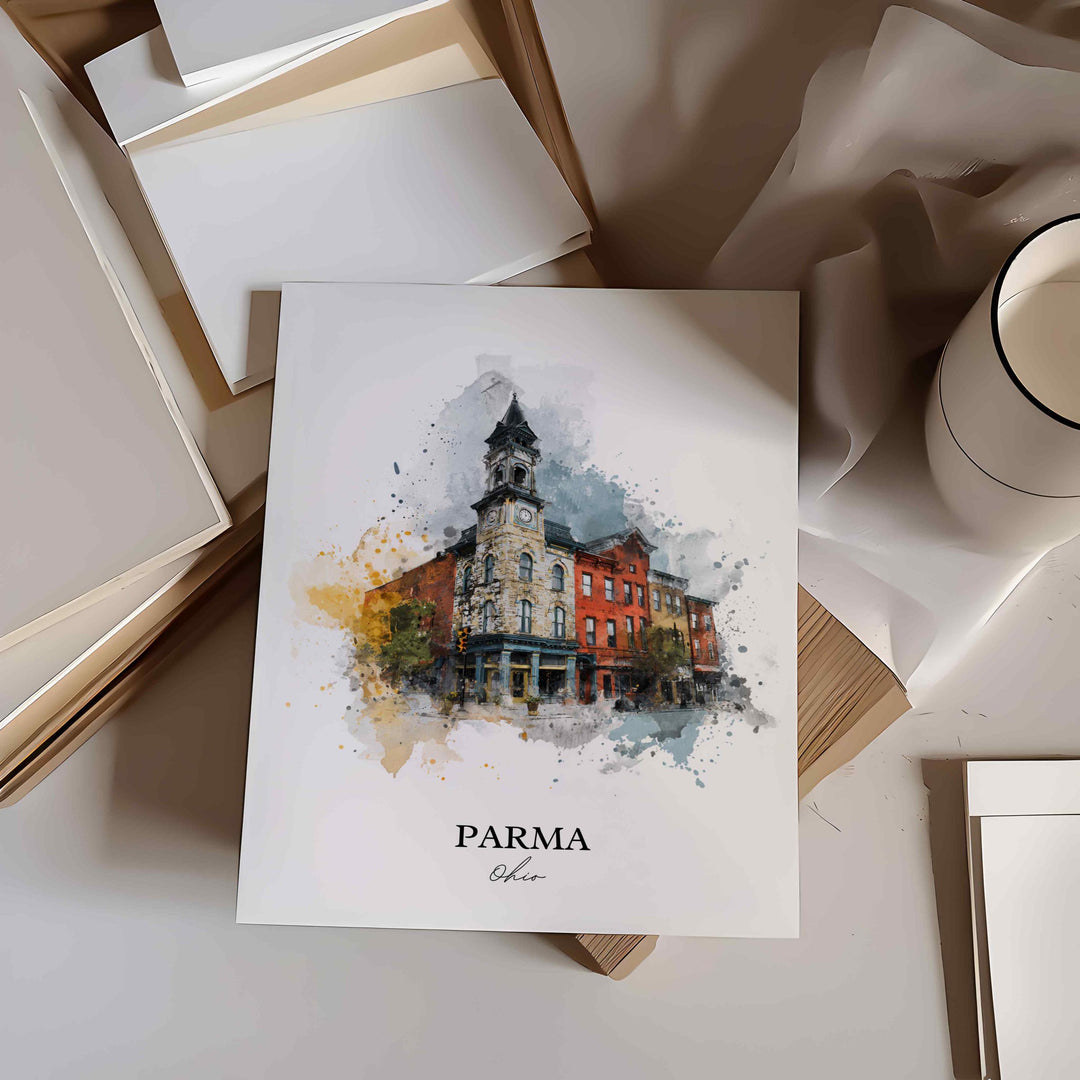Parma, Ohio – Watercolor Art Print