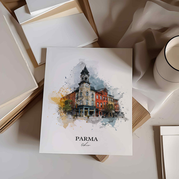 Parma, Ohio – Watercolor Art Print