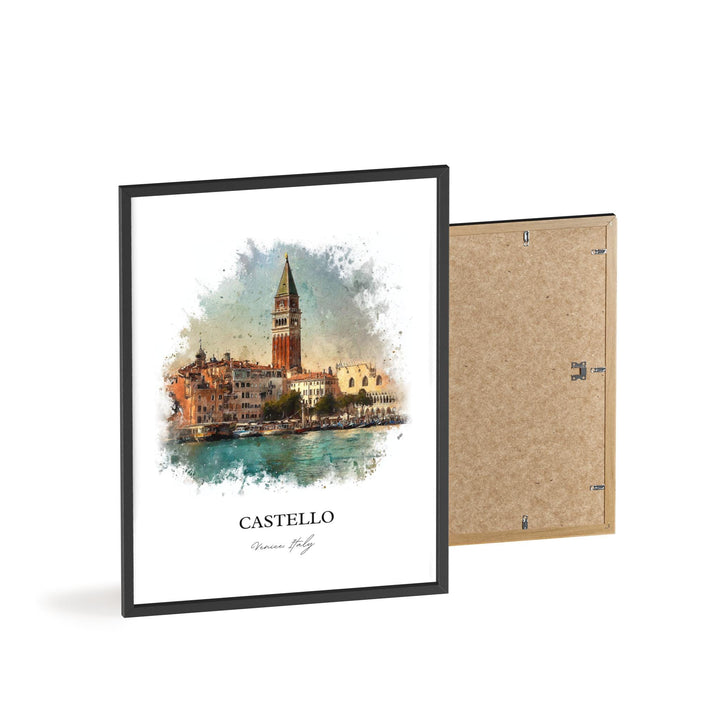 Castello Venice Wall Art, Castello Venice Print, Venice IT Watercolor Art, Venice Italy Gift, Travel Print, Travel Poster, Housewarming Gift