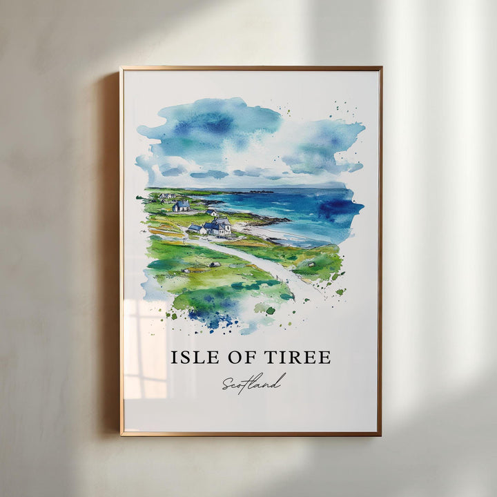 Isle of Tiree Art, Scotland Islands Print, Isle of Tiree Watercolor Art, Inner Hebrides Gift, Travel Print, Travel Poster, Housewarming Gift
