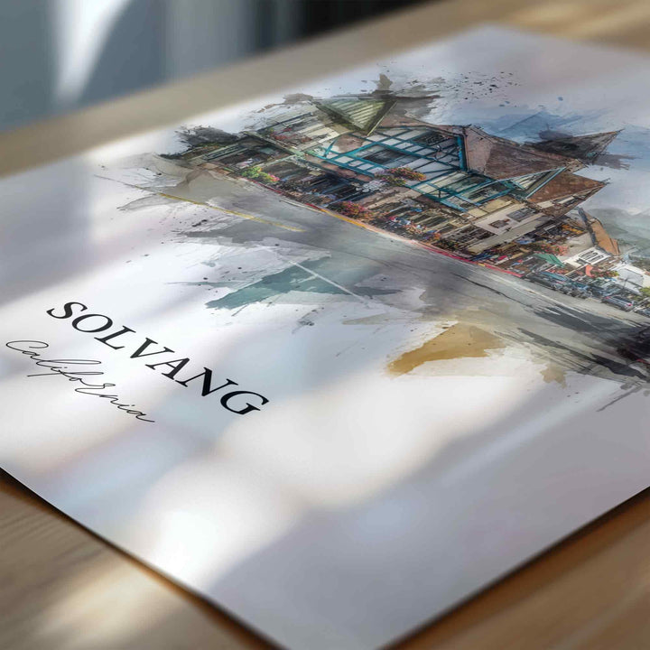 Solvang, California – Watercolor Art Print