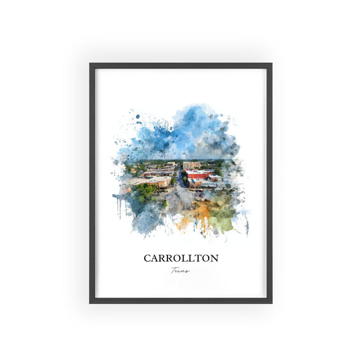 Carrollton, Texas – Watercolor Art Print