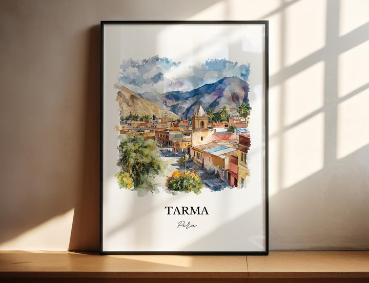 Tarma Peru Wall Art, Junín Region Print, Peru Watercolor Art, Tarma Peru Gift, Travel Print, Travel Poster, Housewarming Gift