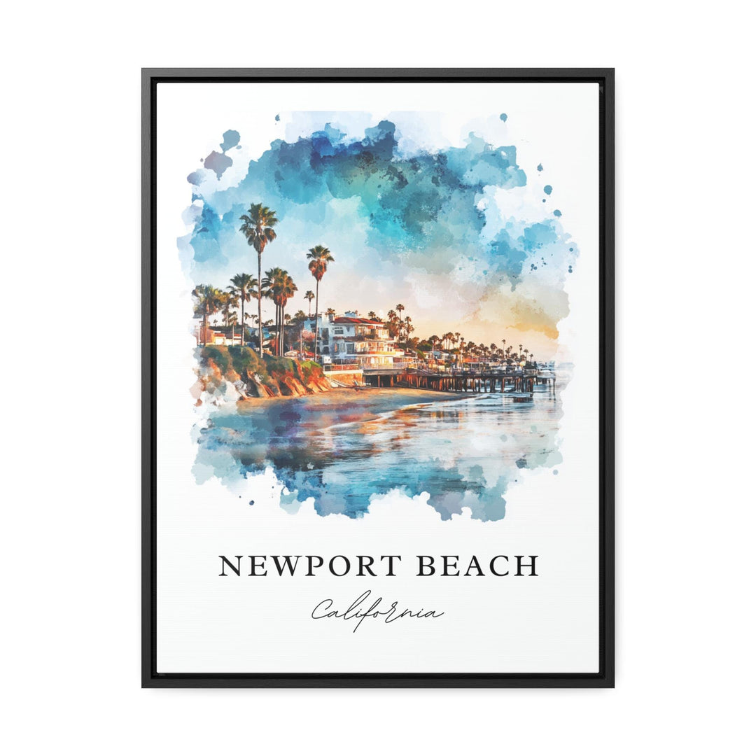 Newport Beach Wall Art, Newport Beach Print, Balboa Watercolor Art, Newport Beach Gift,