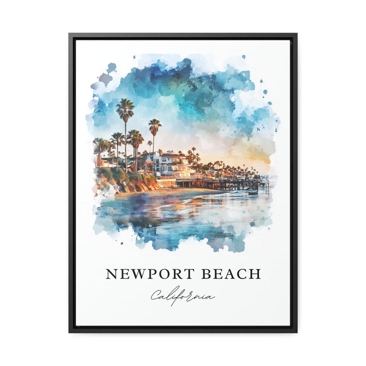 Newport Beach Wall Art, Newport Beach Print, Balboa Watercolor Art, Newport Beach Gift,