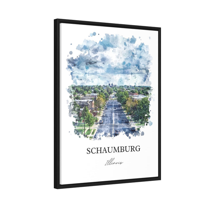 Schaumburg IL Wall Art, Chicago Print, Schaumburg Illinois Watercolor Art, Schaumburg Gift, Travel Print, Travel Poster, Housewarming Gift