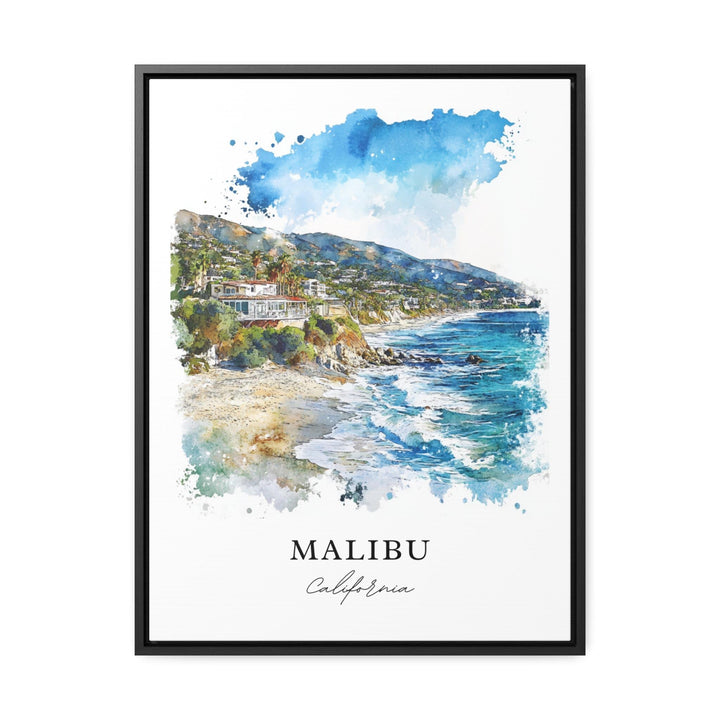 Malibu Wall Art, Malibu California Print, LA Watercolor Art, Malibu Cali Gift, Malibu