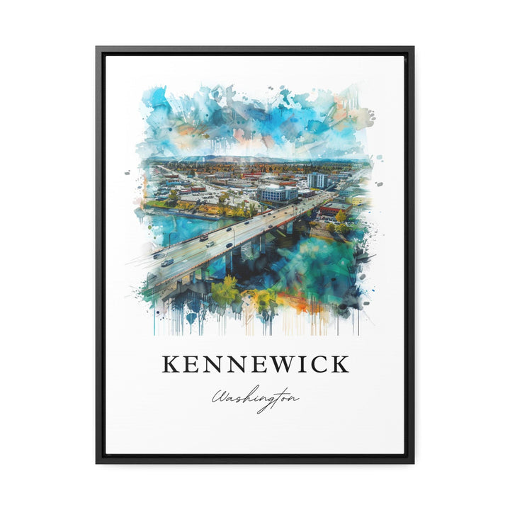 Kennewick WA Wall Art, Kennewick Print, Kennewick Watercolor Art, Benton County WA Gift,