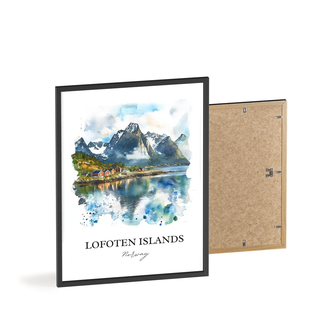 Lofoten Islands Wall Art, Vestvågøya Print, Norway Watercolor Art, Lofoten Islands Gift, Travel Print, Travel Poster, Housewarming Gift
