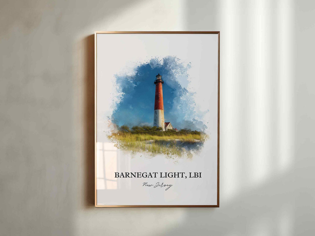 Barnegat Light, New Jersey – Watercolor Art Print