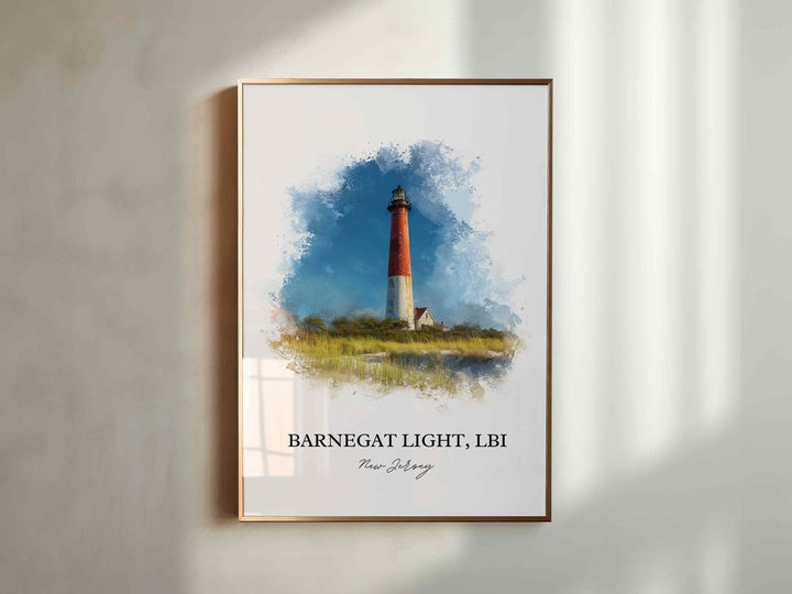 Barnegat Light, New Jersey – Watercolor Art Print