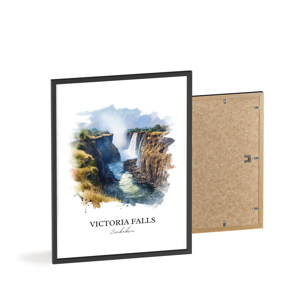 Victoria Falls, Zimbabwe – Watercolor Art Print