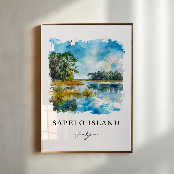 Sapelo Island Art, Sapelo Island Georgia Print, Sapelo Watercolor, McIntosh County GA Gift,